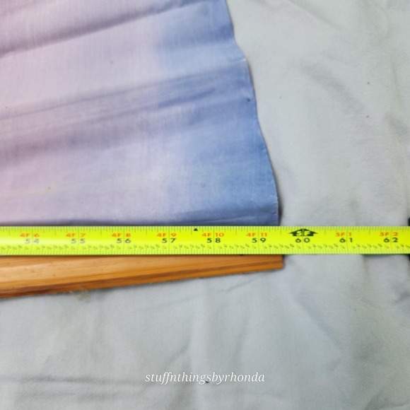 Vintage AsianFantasy Valley Large Bamboo & Silk Wall‎ Fan Handpainted 60"X35" - Picture 8 of 10